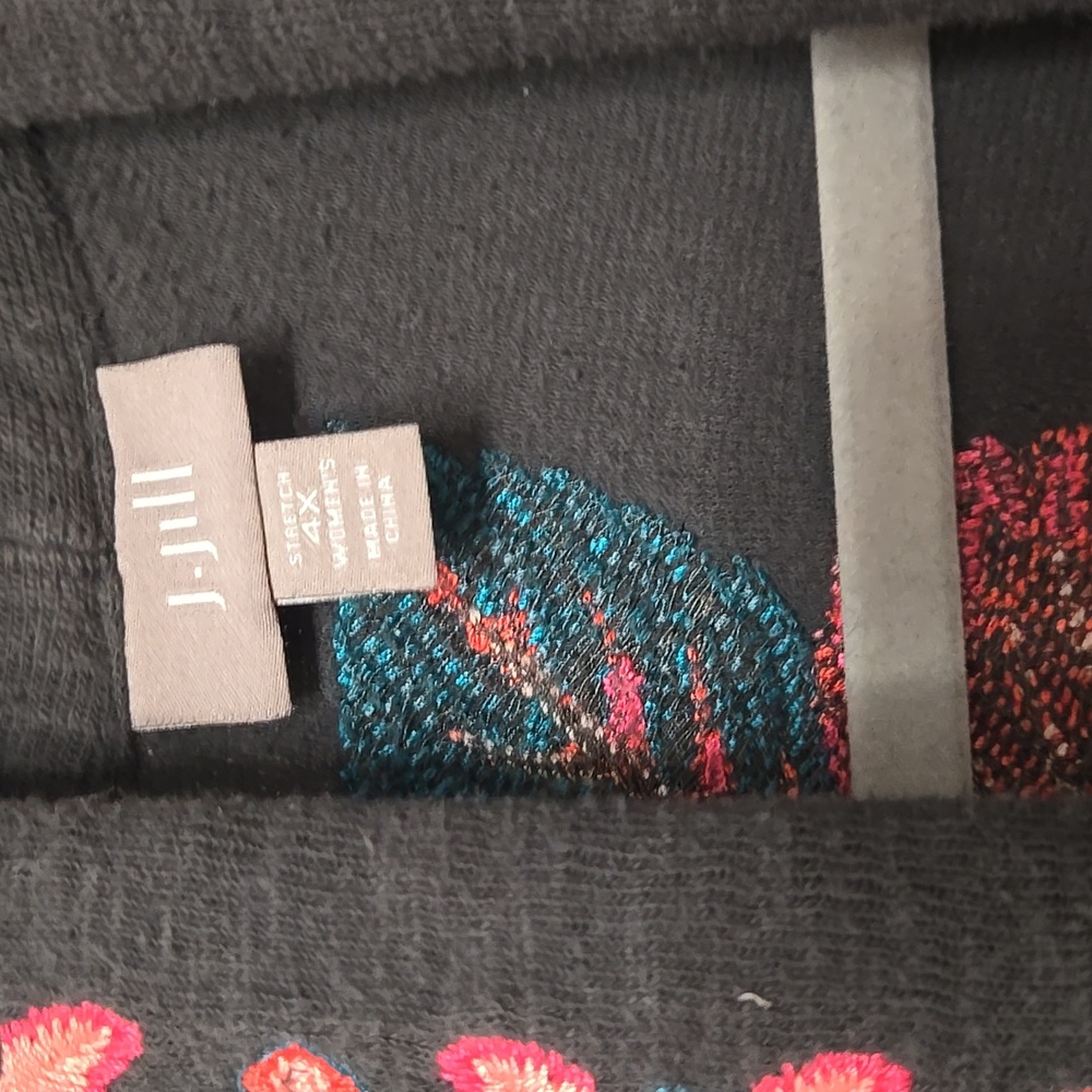 J.JILL EMBROIDERED GRAY CARDIGAN. SZ 4X - Picture 4 of 5